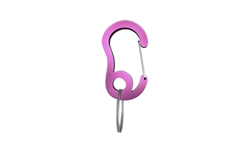 Pinkki karabiinihaka ja pieni jaettu rengas, kestävä, 13x22mm, nimilaatan tai tarvikkeiden kiinnitykseen kaulukseen.