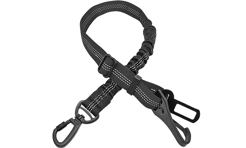 Heijastava Koiran Turvavyöhihna Autoon Heijastava musta turvavyö koiran talutushihna, 55-65 cm, säädettävä hihna, erittäin näkyvä heijastava materiaali.