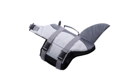 Tyylikäs Koiran Pelastusliivi - Hai Hai-teemainen koiran pelastusliivi turvavöillä, säädettävä malli, sopii eri tyyppisille koirille.