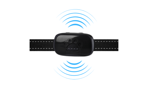 Ei-shokki anti-ulkona-koira kaulapanta, jossa tassukuviot, ääni- ja värinätunnistus lempeään haukuntakontrolliin.