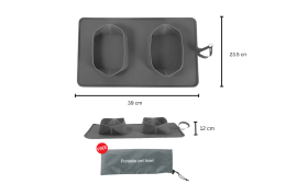 Kokoontaittuva Koiran Matkakulho - 1 200 ml taittuva kaksiosainen ruokamatto Kokoontaittuva Koiran Matkakulho - 1 200 ml taittuva kaksiosainen ruokamatto