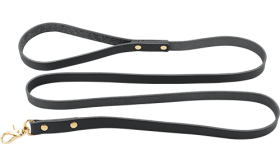 Ylellinen Nahkainen Koiran Talutushihna Laadukas musta nahkainen koiran talutushihna, 120 cm, kestävä, kultainen vahva lukko helppoon kiinnitykseen